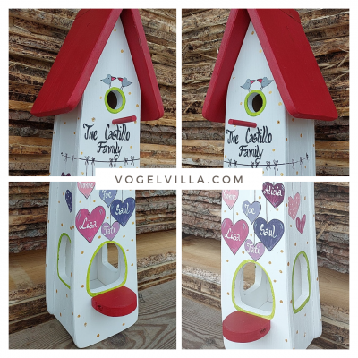 Kombiniertes Vogelhaus - Minivilla 2 Family - personalisiert