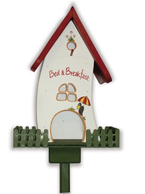 Kombiniertes Vogelhaus "Zaunvilla Bed&Breakfast" stehend