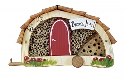 Bienenhotel "Womo Bienen Hotel" mit Lamellendach