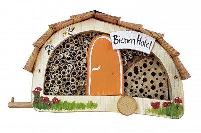 Bienenhotel "Womo Bienen Hotel" mit Lamellendach