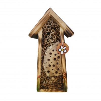 Bienenhotel mini rustikal mit Keramikscheibe