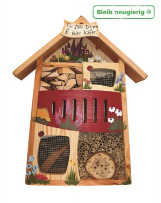 Insektenquartier "Flotte Bienen" bemalt Rot