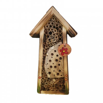 Bienenhotel mini rustikal mit Keramikscheibe