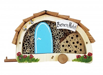 Bienenhotel "Womo Bienen Hotel" mit Lamellendach