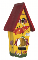Kombiniertes Vogelhaus - Minivilla 1 Gartenlaube Gelb Kombiniertes Vogelhaus - Minivilla 1 Gartenlaube Gelb