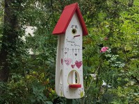 zyl Vogel Nistkasten Handgemachte Holzgarten Vogelhaus Vogelhäuschen für kleine Vögel Spatzen Home Decoration Outdoor Gardening 3 Wildvogelhaus mit Zaun 