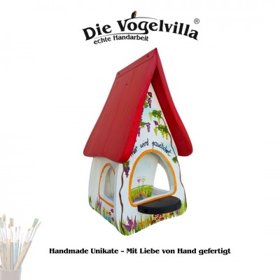 Futterhaus mit Silo - Futtervilla klein "Hier wird gezwitschert"