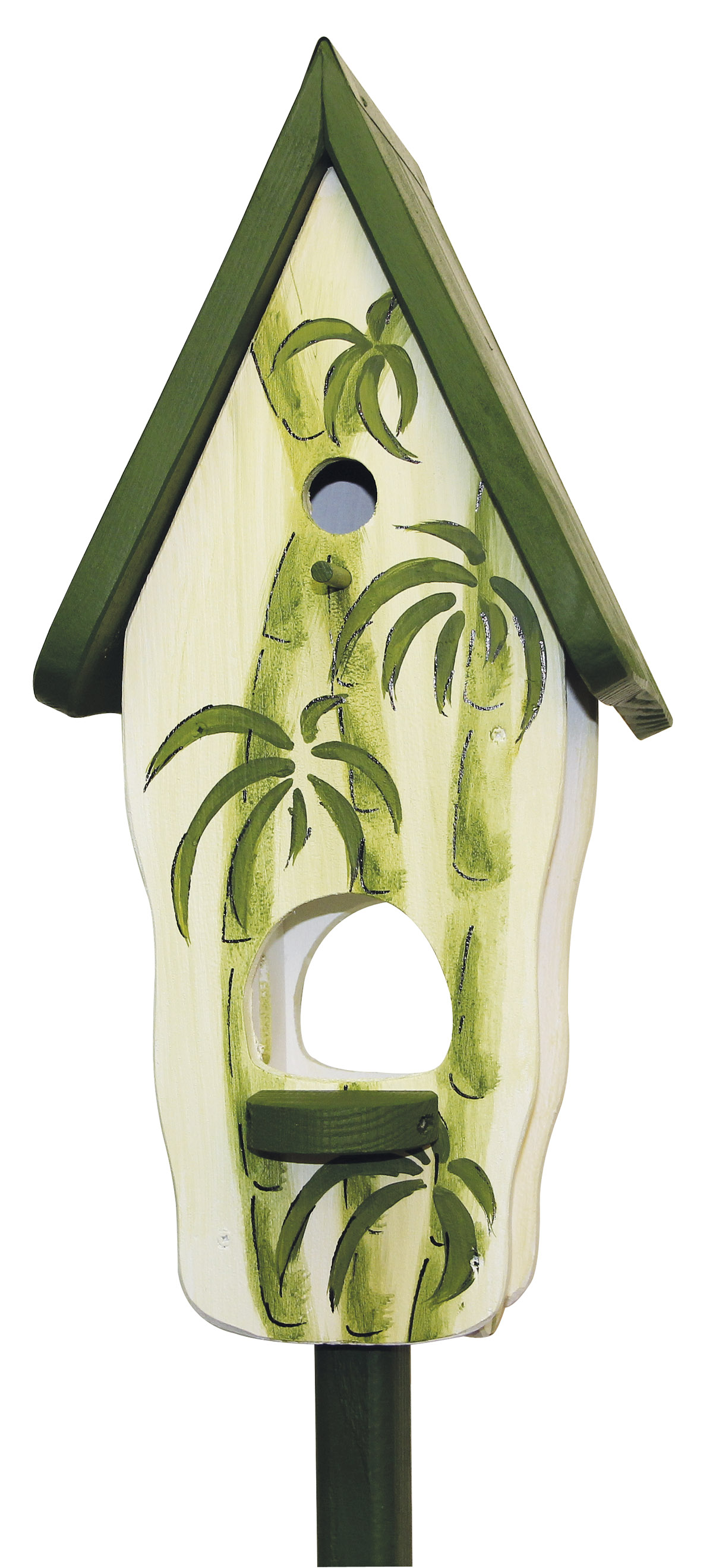 Kombiniertes Vogelhaus - Minivilla 1 Wellness mit Bambus weiss-grn |  Minivilla 1 | Kombinierte Vogelhuser | Vogelhuser | Die Vogelvilla