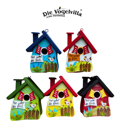 Vogelvilla Nistkasten - Niststube "Hier wohnt das Glück" Huhn