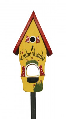 Kombiniertes Vogelhaus - Minivilla 1 Liebeslaube gelb