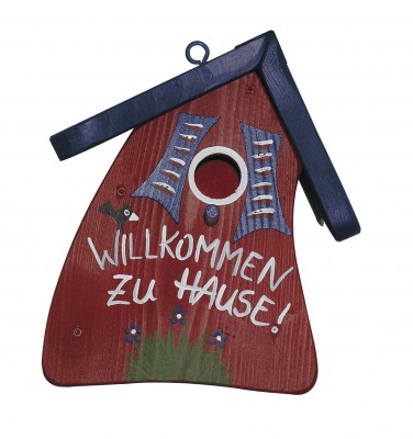 Nistkasten - Nistmini Willkommen zu Hause leuchtrot