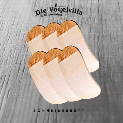 6er Set Schneid- & Frühstücksbrettchen aus Ahorn und Eiche – natürlich schön & vielseitig