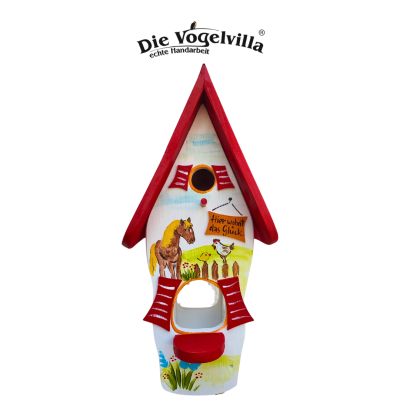 Kombiniertes Vogelhaus - Minivilla 1 "Hier wohnt das Glück"