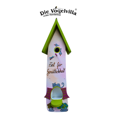 Kombiniertes Vogelhaus - Minivilla 2 "Zeit für Gemütlichkeit"