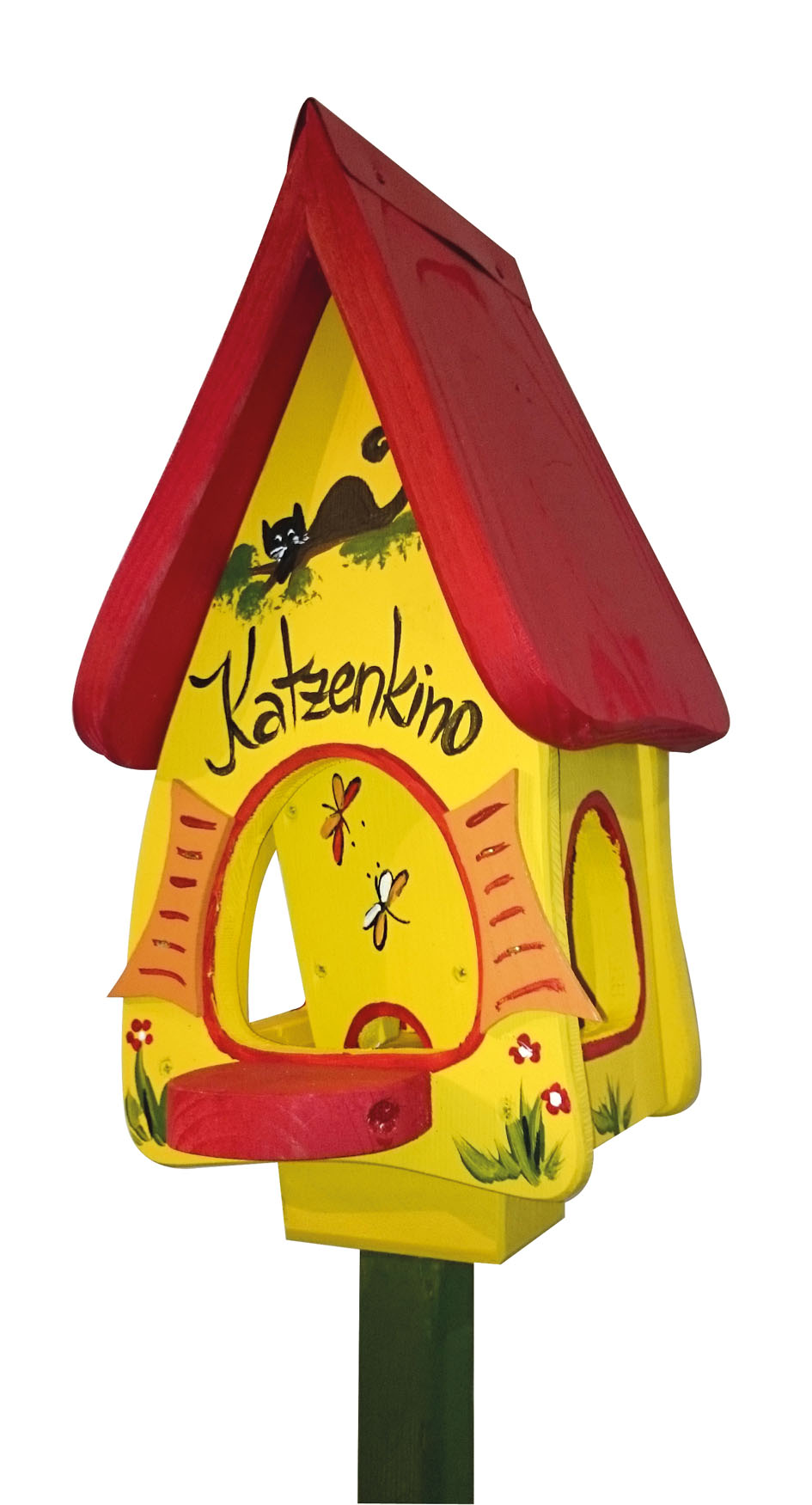 DIE VOGELVILLA Futtertürmchen KATZENKINO gelb Vogelhaus Vogelhaus Silo 