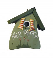 Nistkasten - Nistmini hier piepts hellgrün Nistkasten - Nistmini hier piepts hellgrün